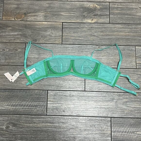 NWT We Are HAH X Free People Sheer Wired Bra 30-38B 30B 32B 34B 36B 38B Teal - Picture 9 of 10